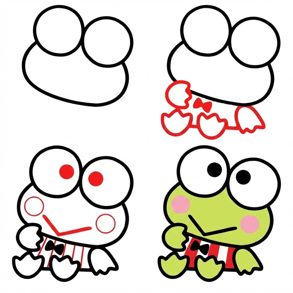 Thinking Keroppi Drawing Ideas