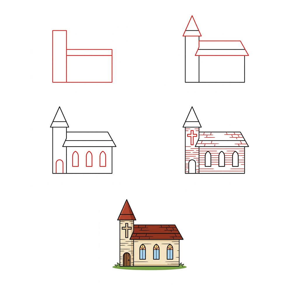 Traditional Church Drawing Ideas