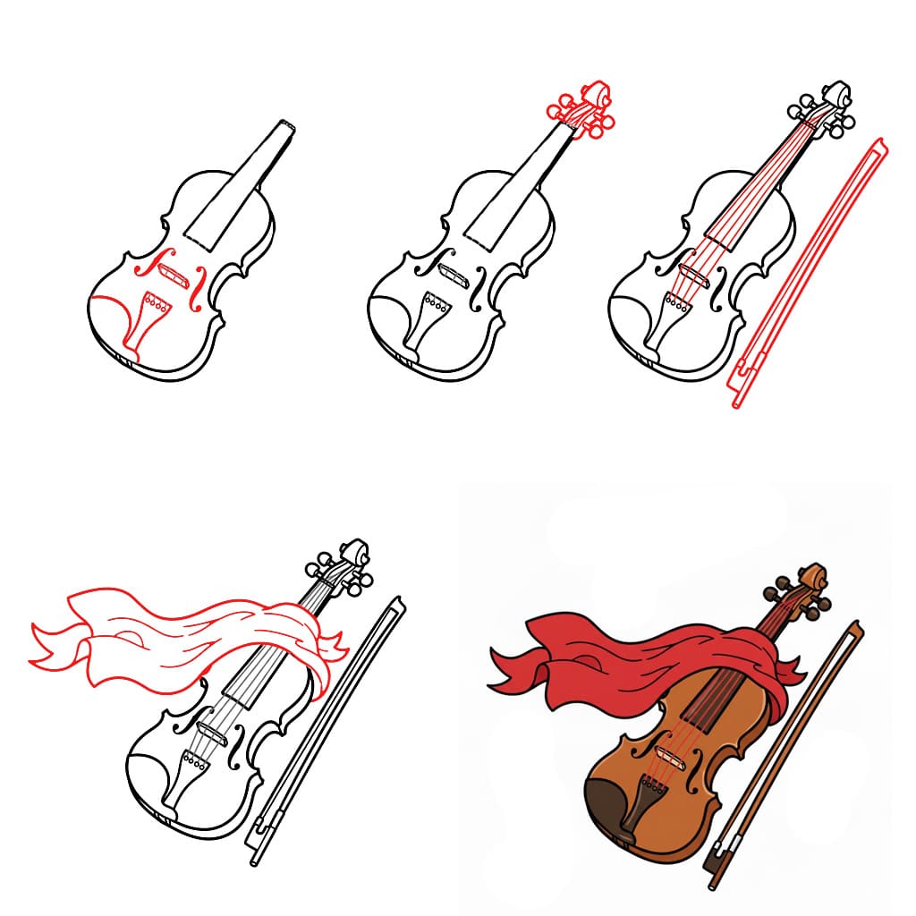 Traditional Violin Drawing Ideas