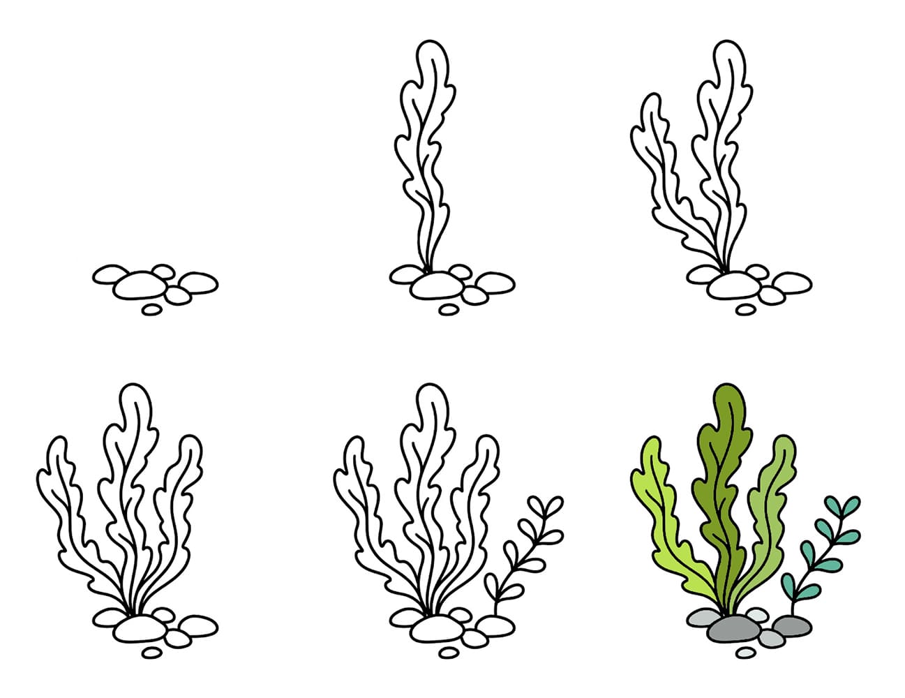 Underwater seaweed Drawing Ideas