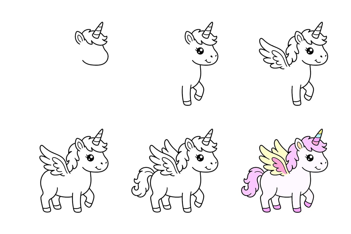 Unicorn Pegasus Drawing Ideas