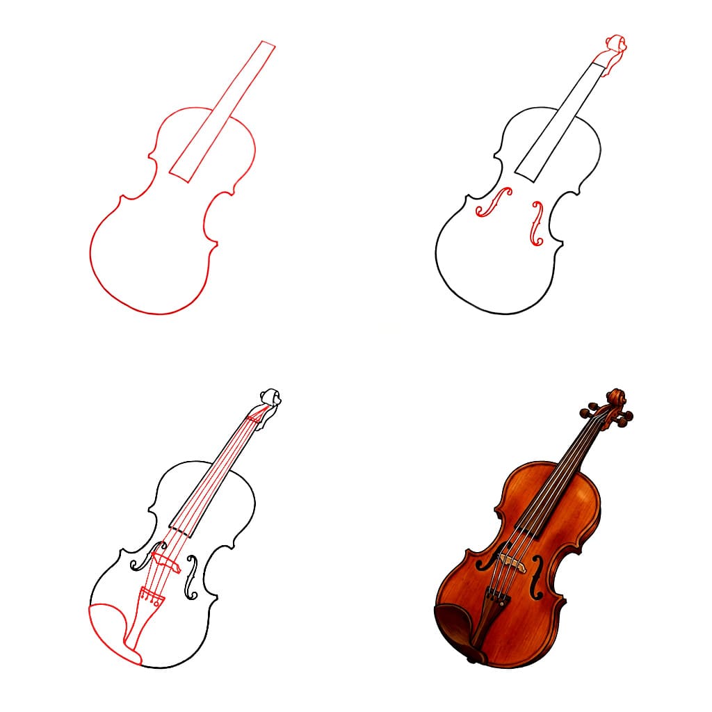 Vintage Violin Drawing Ideas