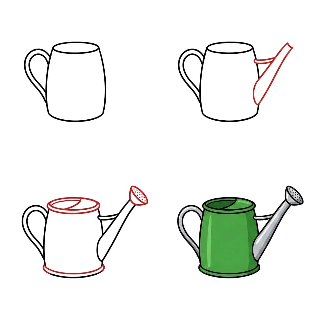Vintage watering can Drawing Ideas