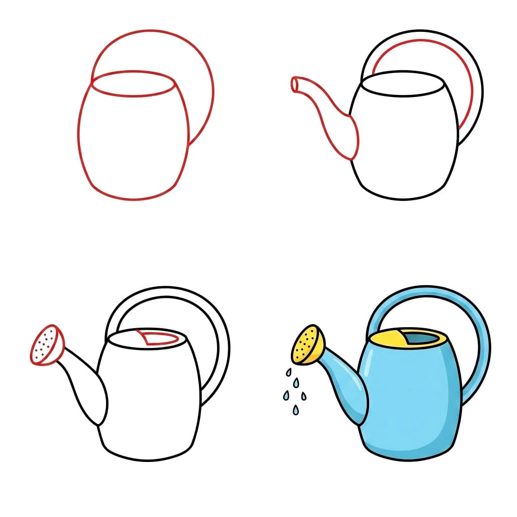Watering can for children Drawing Ideas