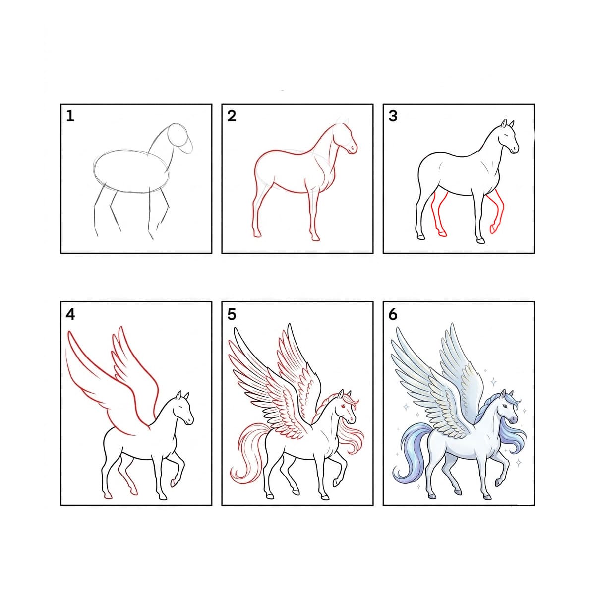 White Pegasus Drawing Ideas