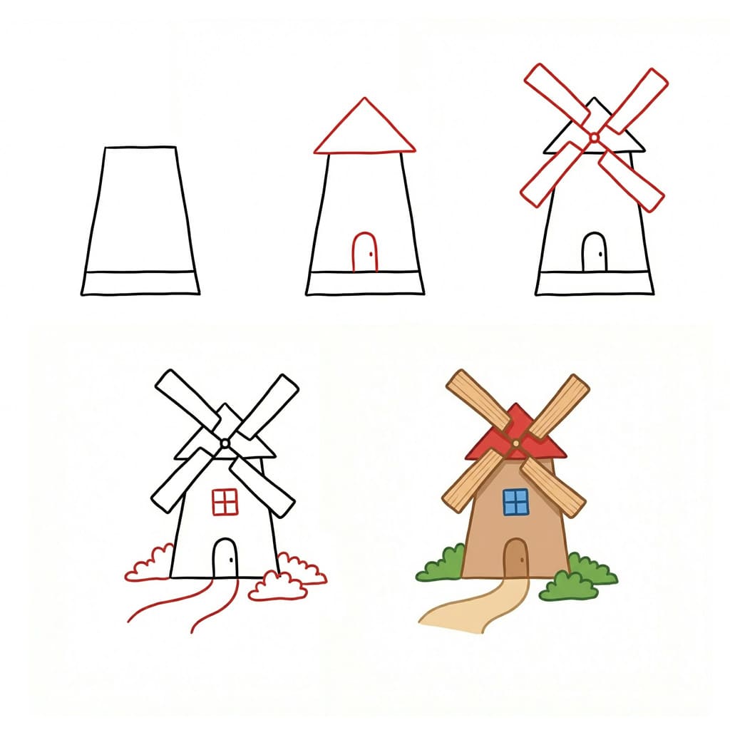 Windy Windmill Drawing Ideas