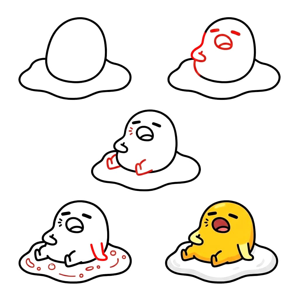 Yawning Gudetama Drawing Ideas
