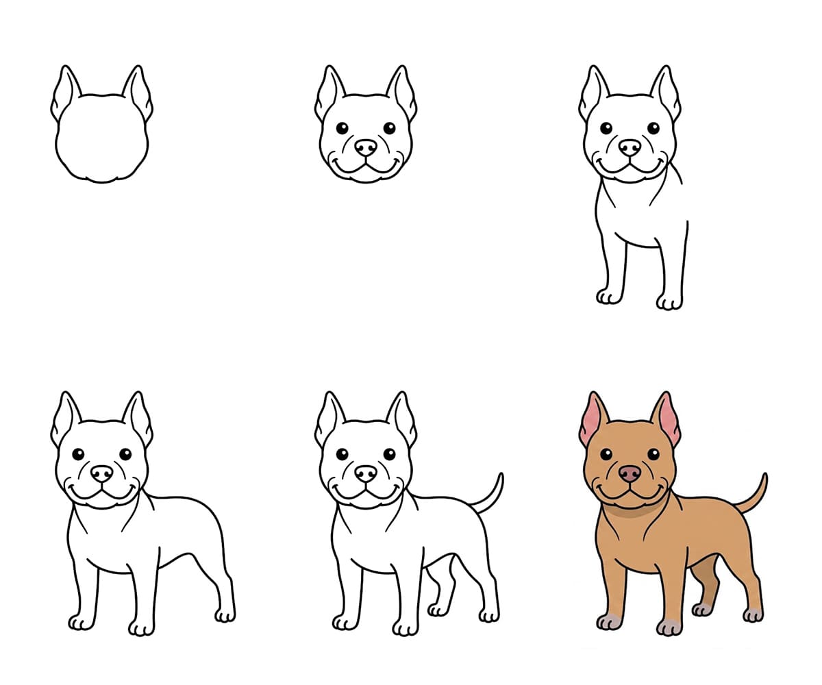A Pitbull Dog Drawing Ideas