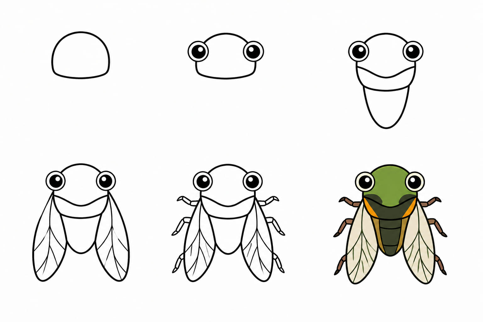 A cicada insect Drawing Ideas