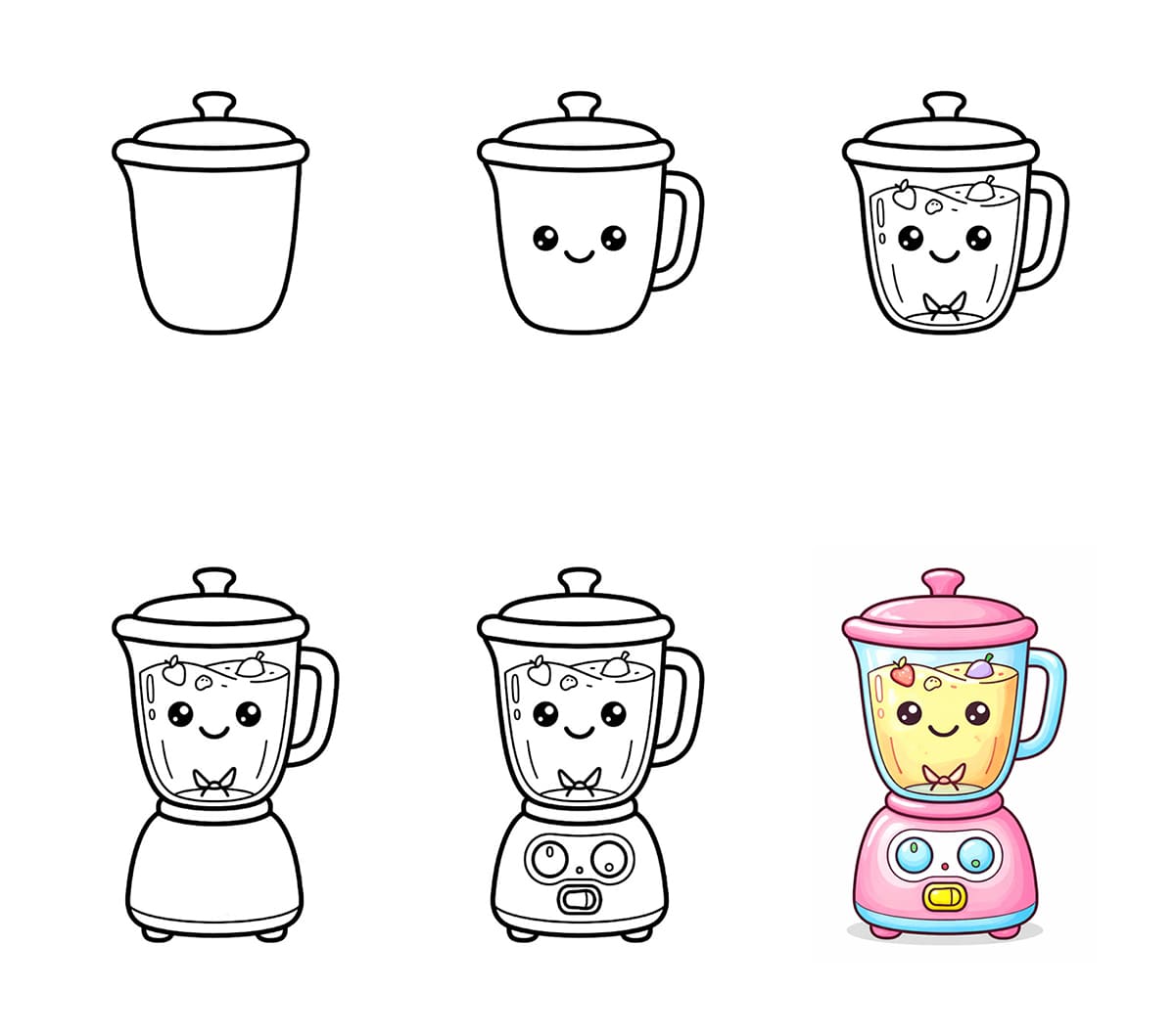 Adorable Fruit Blender Drawing Ideas