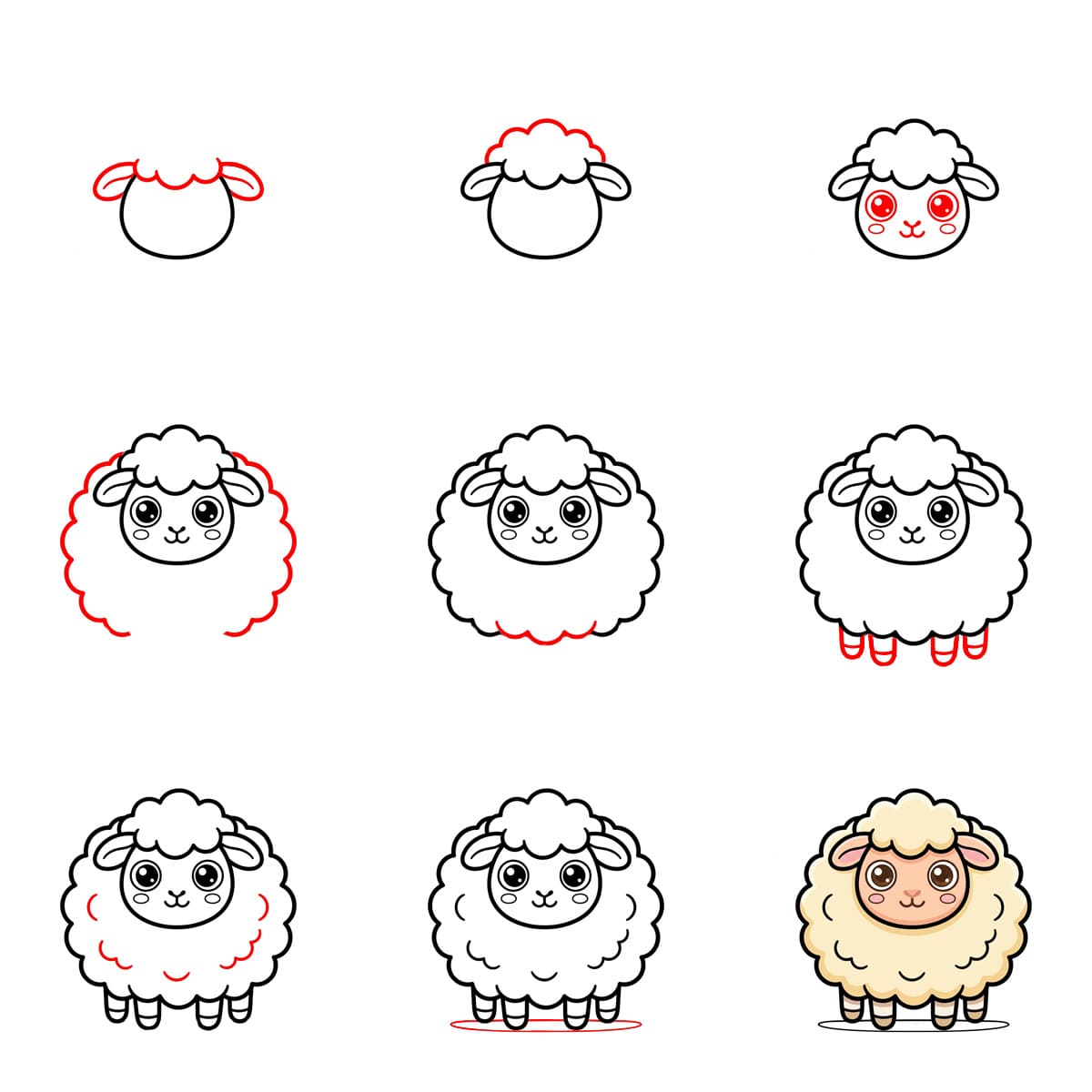 Adorable Lamb Drawing Ideas