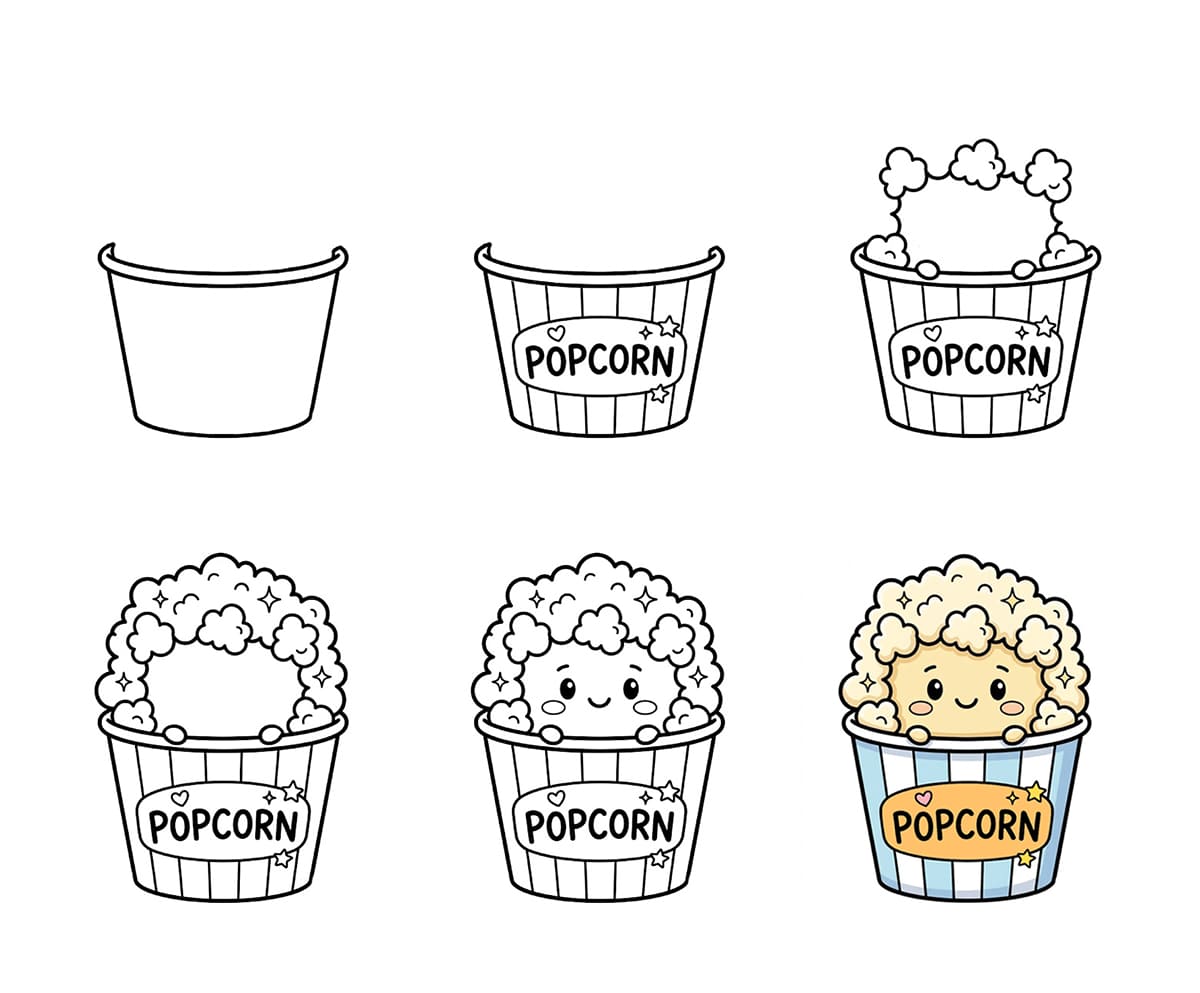 Baby Popcorn Drawing Ideas