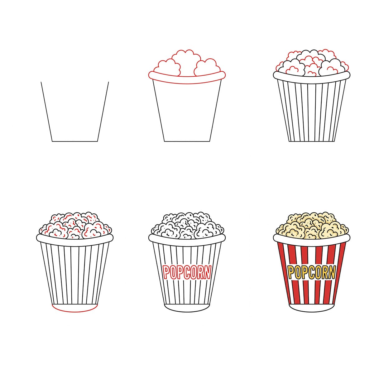 Bag of Popcorn Drawing Ideas