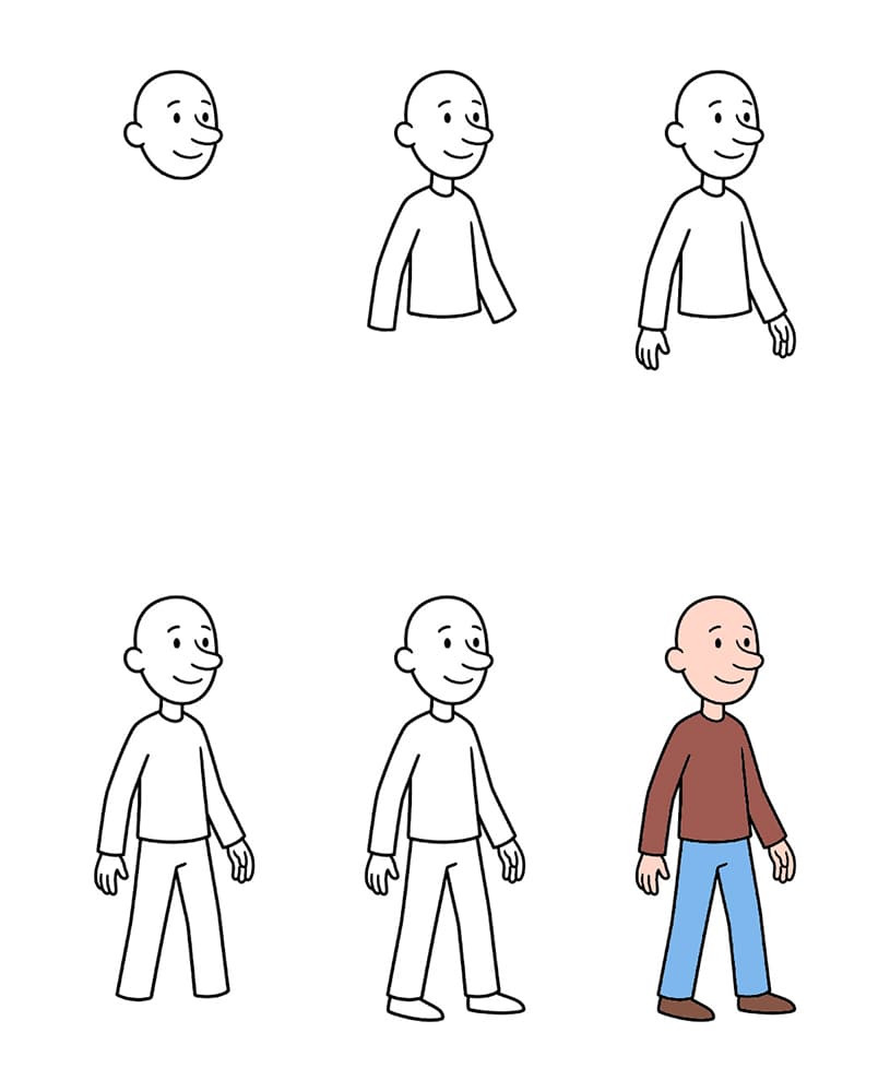 Bald man Drawing Ideas