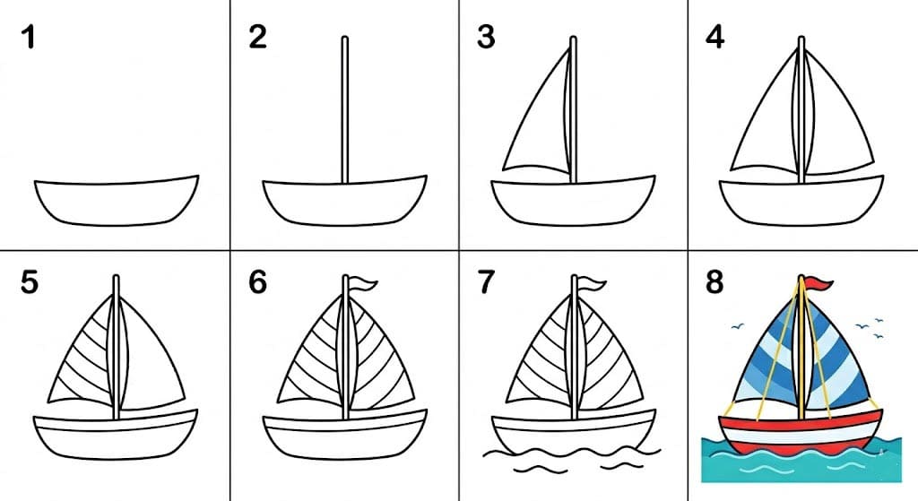 Basic sailboat Drawing Ideas