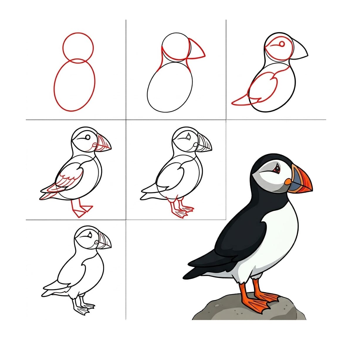 Big Puffin Drawing Ideas