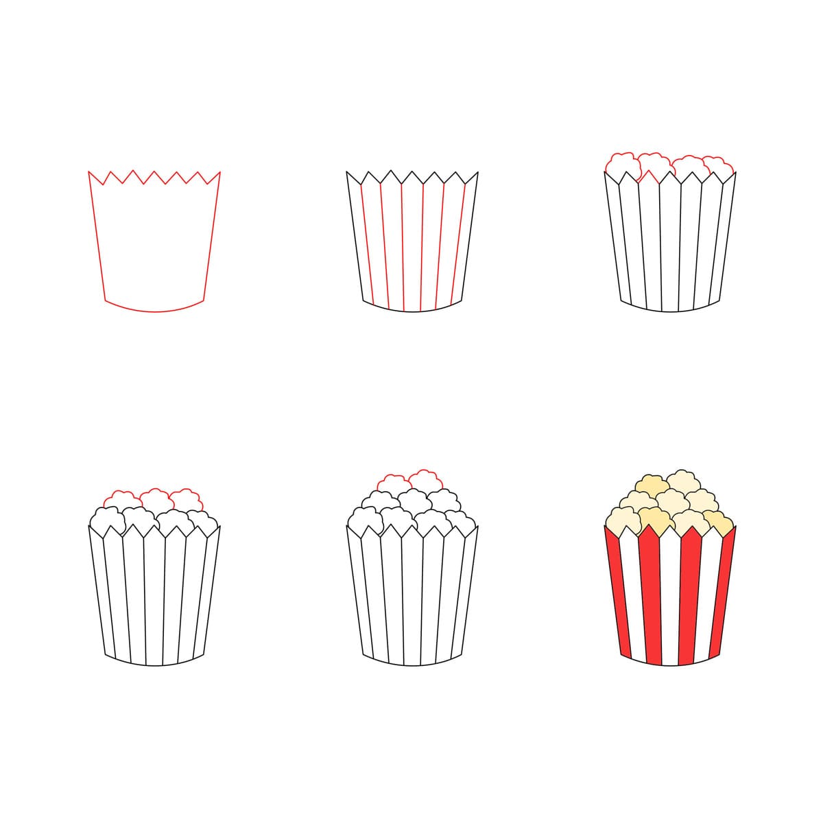 Box of Popcorn Drawing Ideas