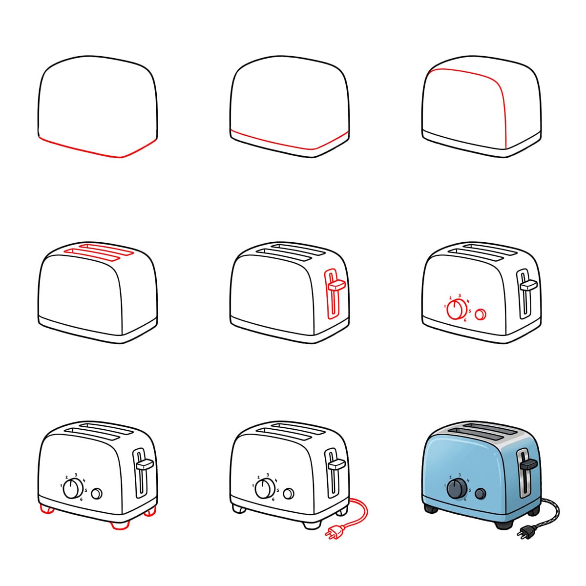 Breakfast Toaster Drawing Ideas
