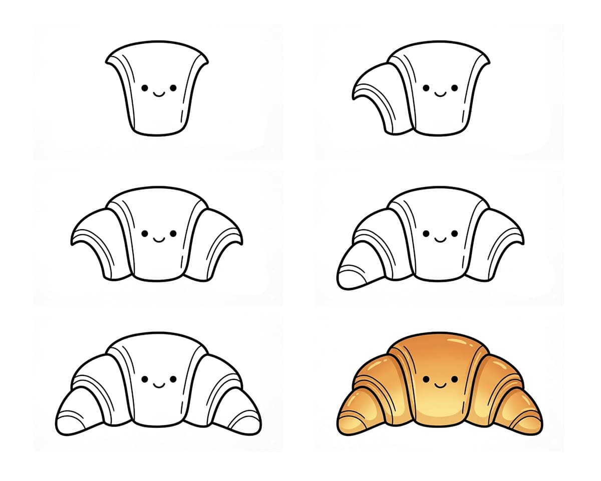 Croissant Drawing Ideas