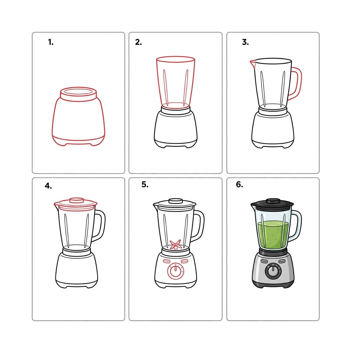 Cartoon Fruit Blender Drawing Ideas