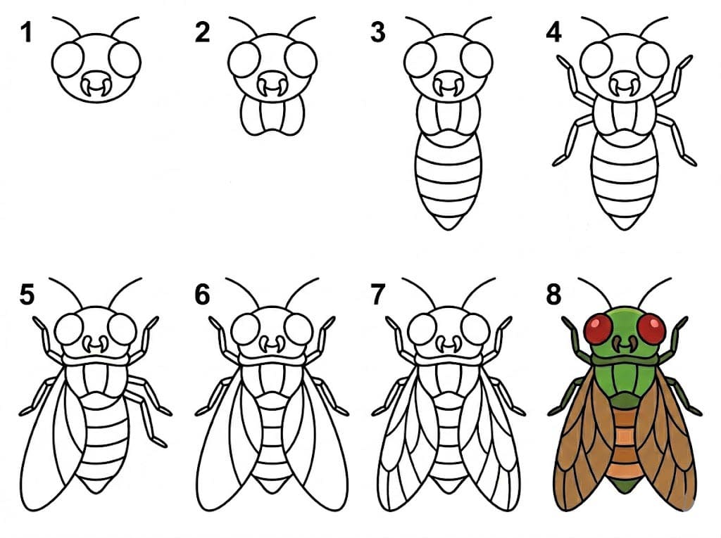 Cicada Drawing Ideas