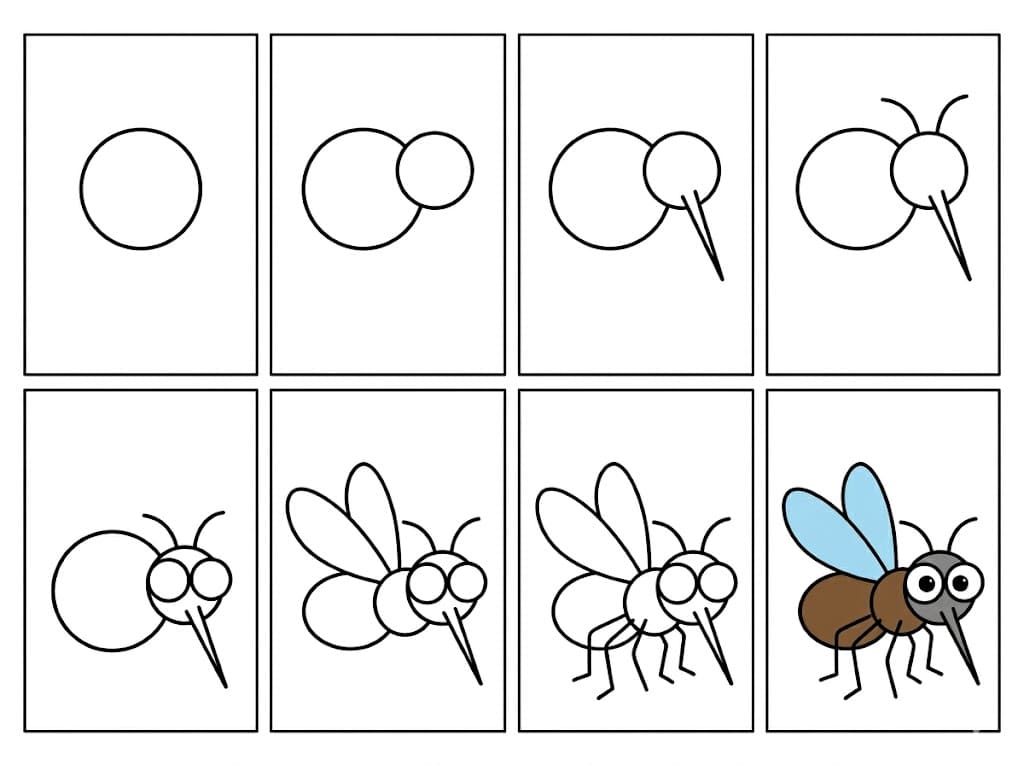 Cartoon mosquito Drawing Ideas