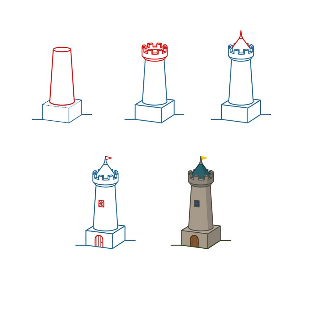 Castle Tower Drawing Ideas