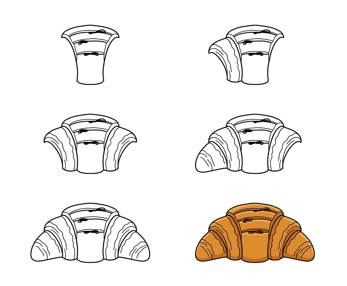 Chocolate Croissant Drawing Ideas