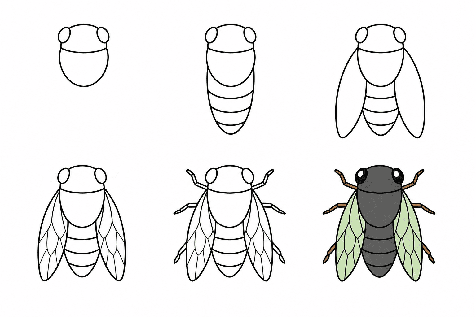 Cicada for children Drawing Ideas