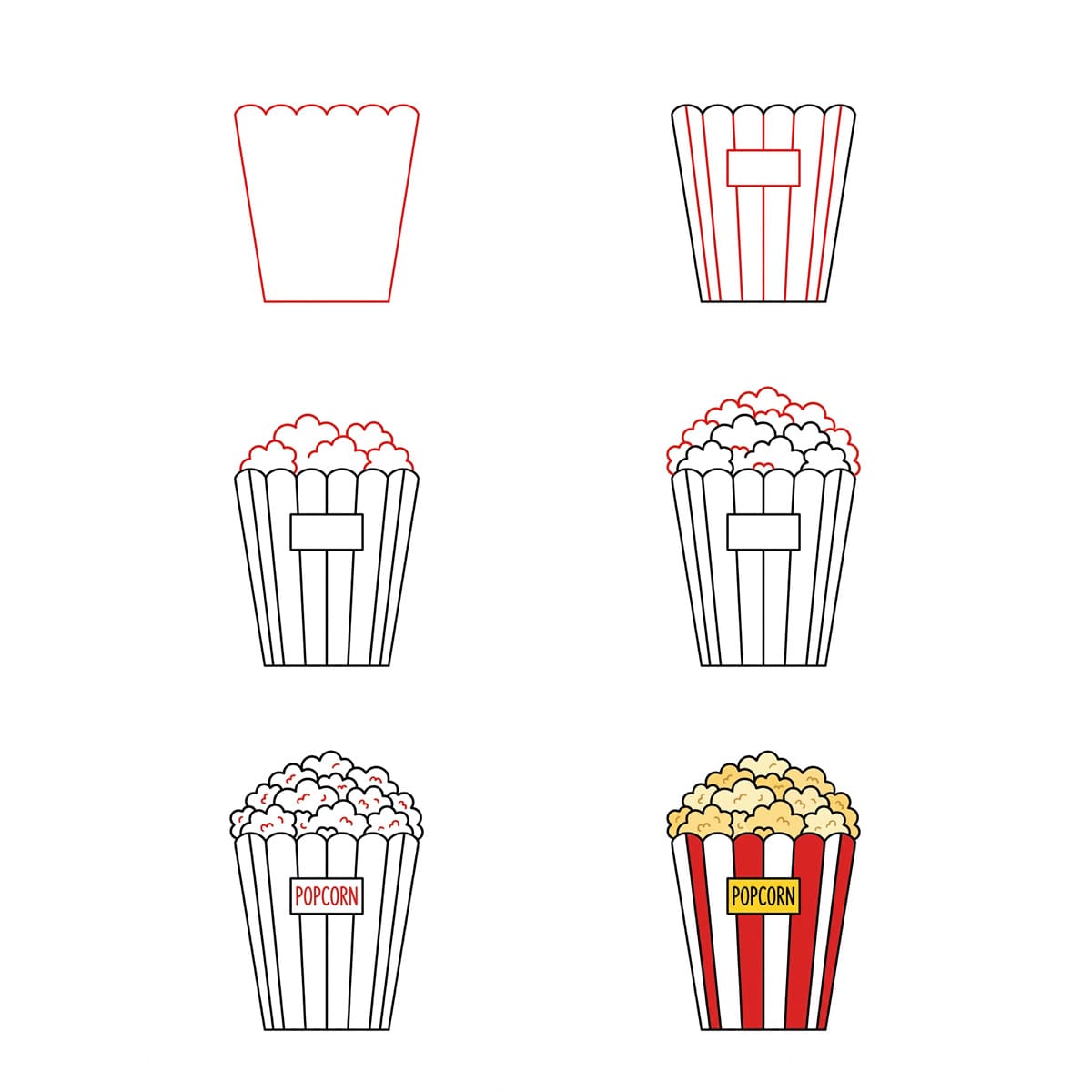 Circus Popcorn Bucket Drawing Ideas