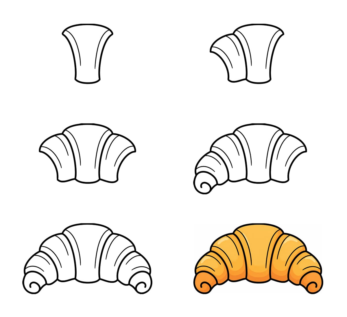 Classic Croissant Drawing Ideas