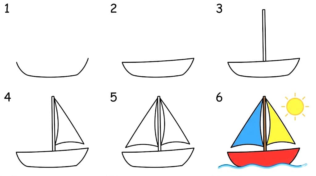 Classic sailboat Drawing Ideas