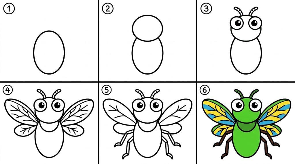 Colorful cicada Drawing Ideas