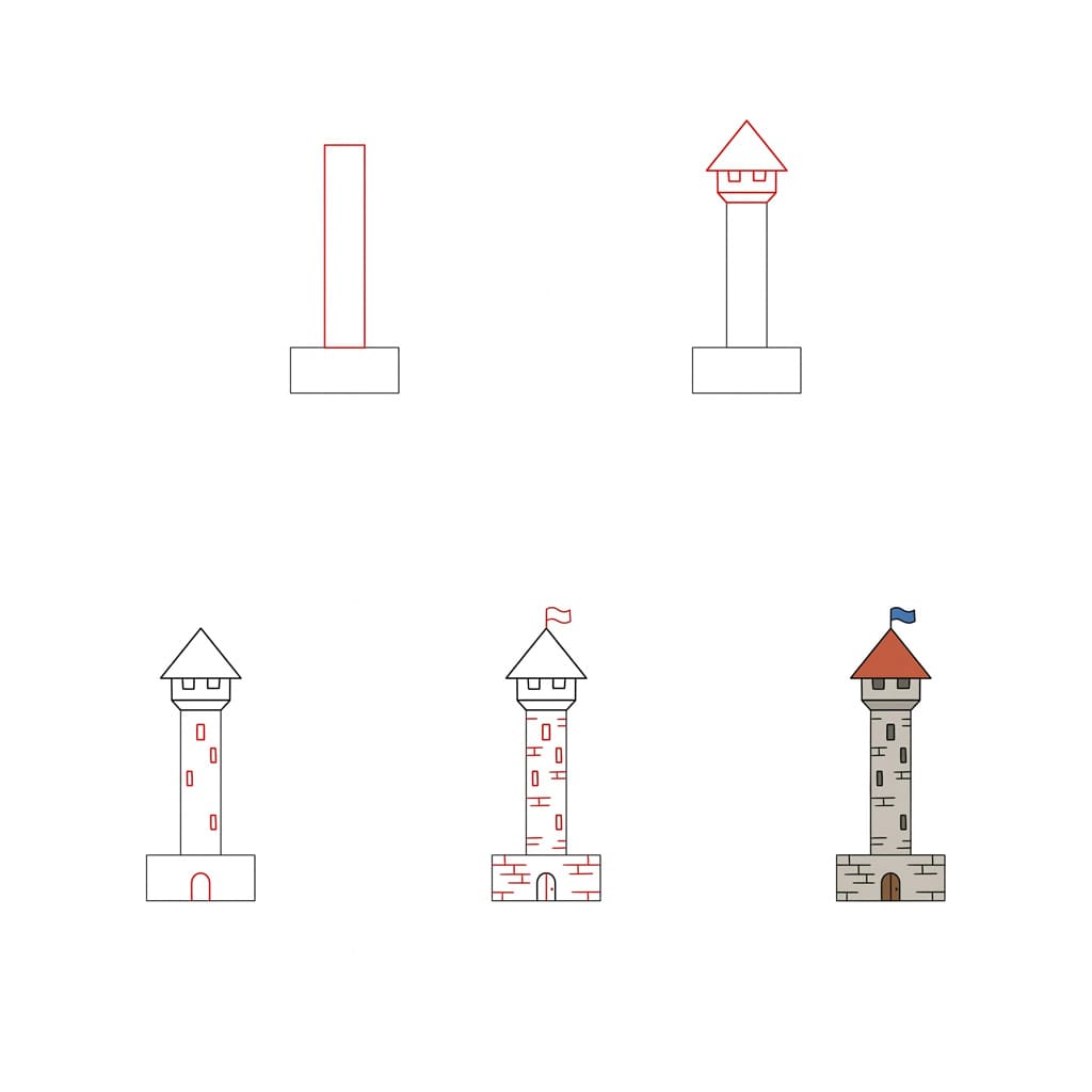 Column tower Drawing Ideas