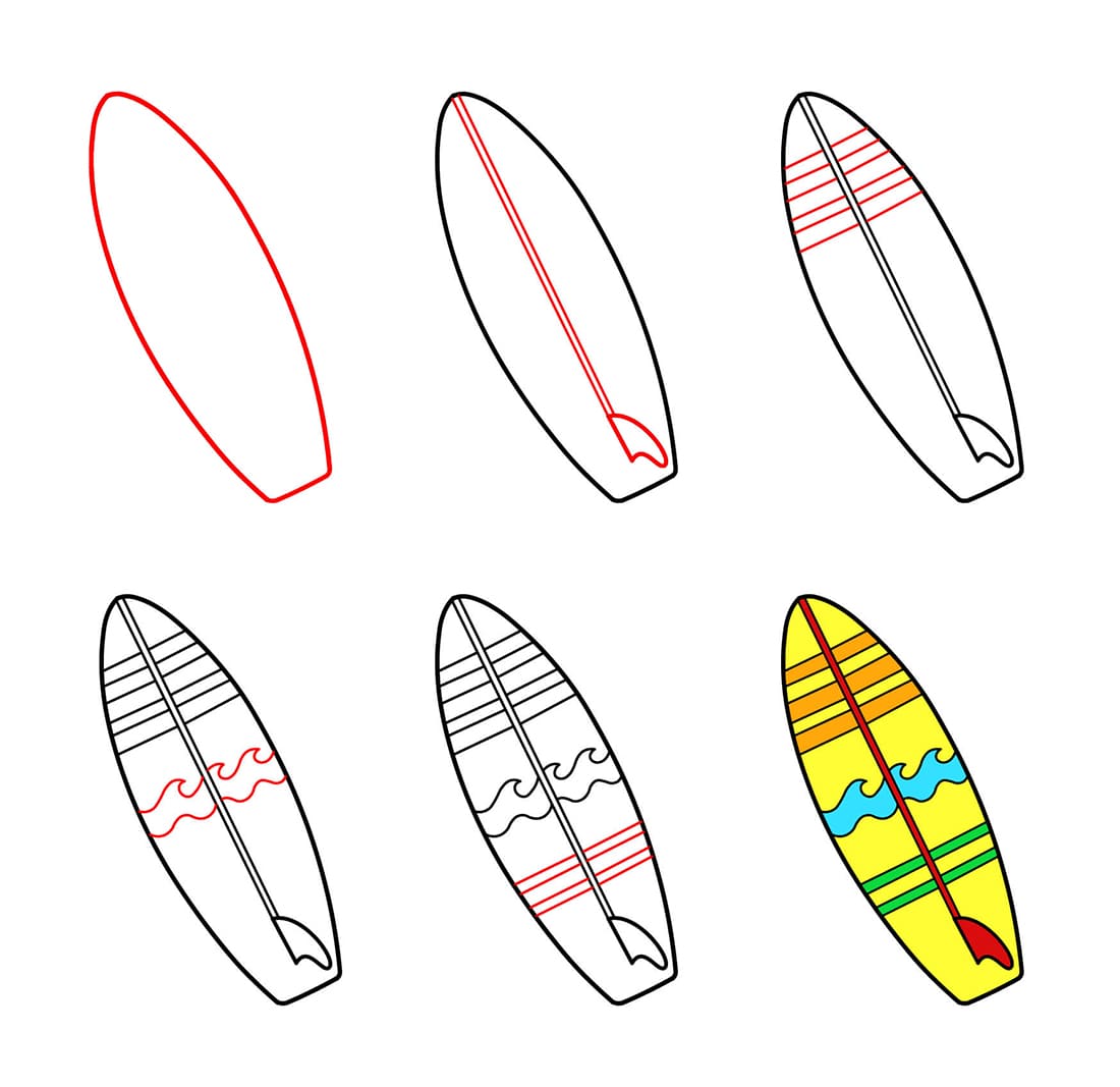 Cool Surfboard Drawing Ideas