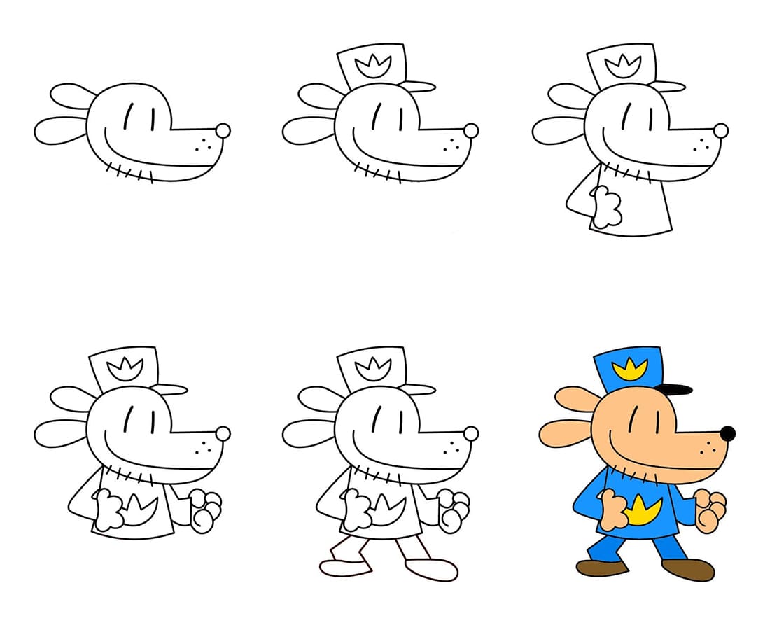 Cop Dog Man Drawing Ideas