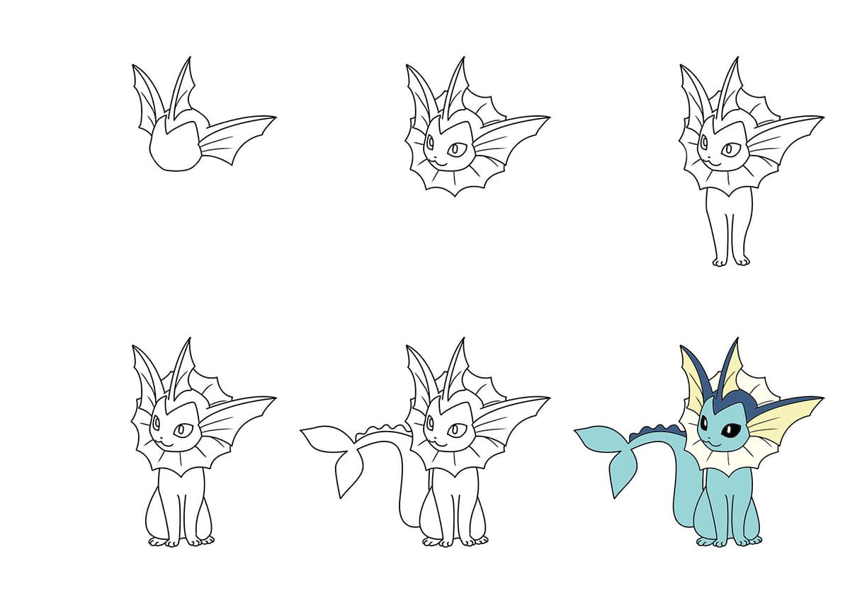 Cute Vaporeon Drawing Ideas