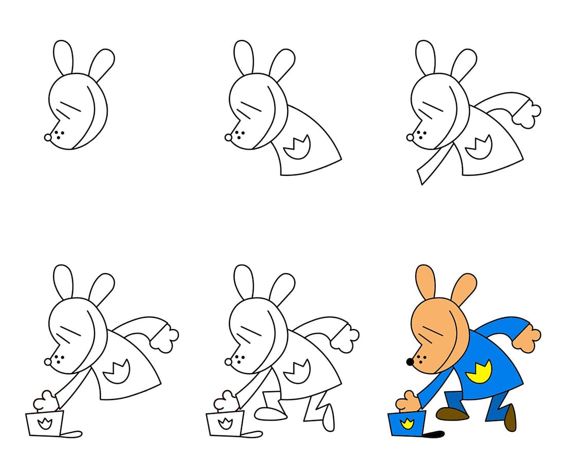 Dog Man Picking up His Cap Drawing Ideas