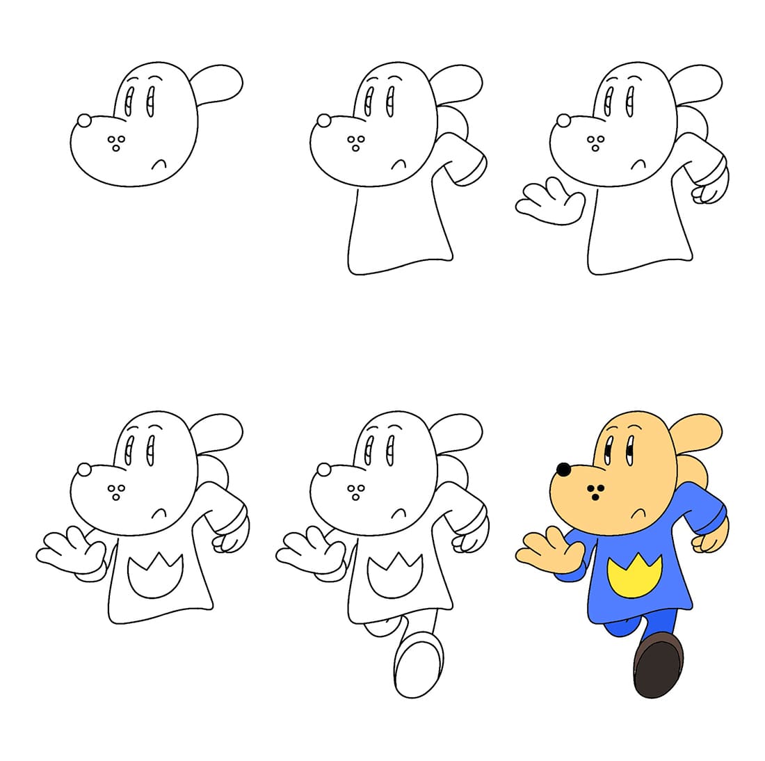 Dog Man Running Drawing Ideas