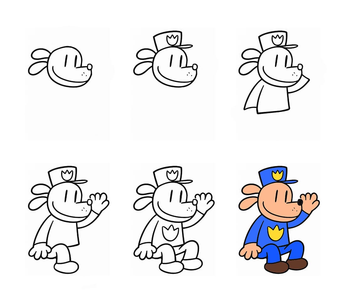 Dog Man Sitting Drawing Ideas