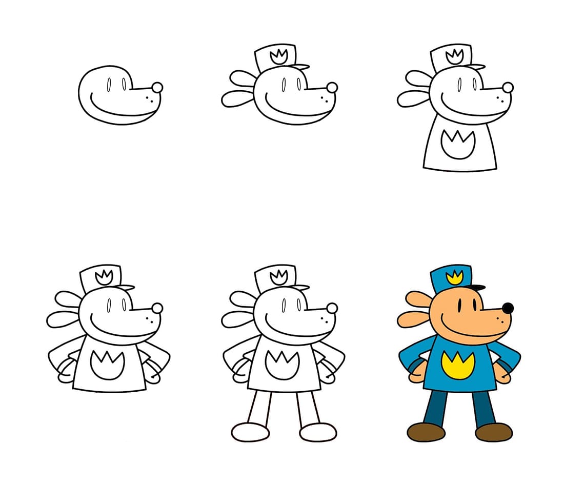 Dog Man The Cop Drawing Ideas