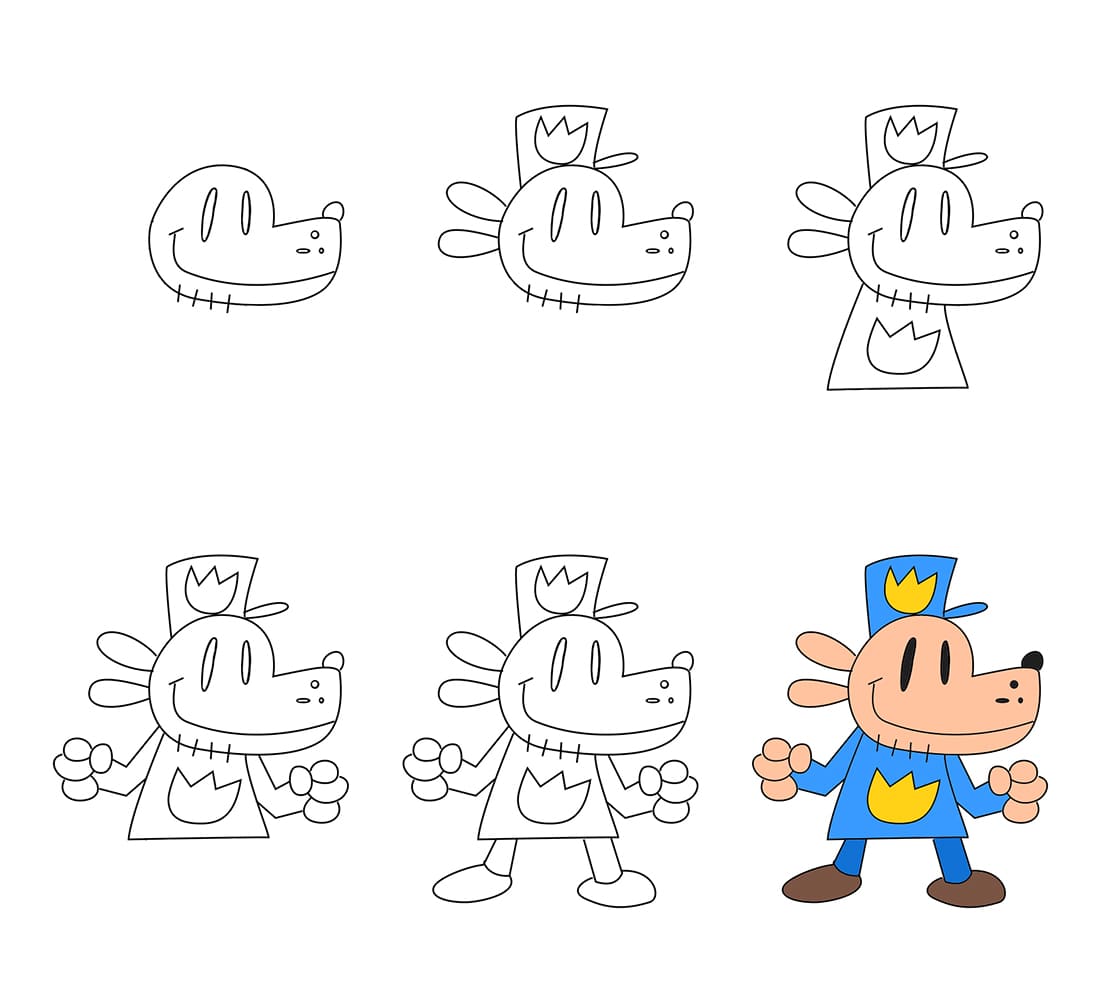 Dog Man for Kids Drawing Ideas