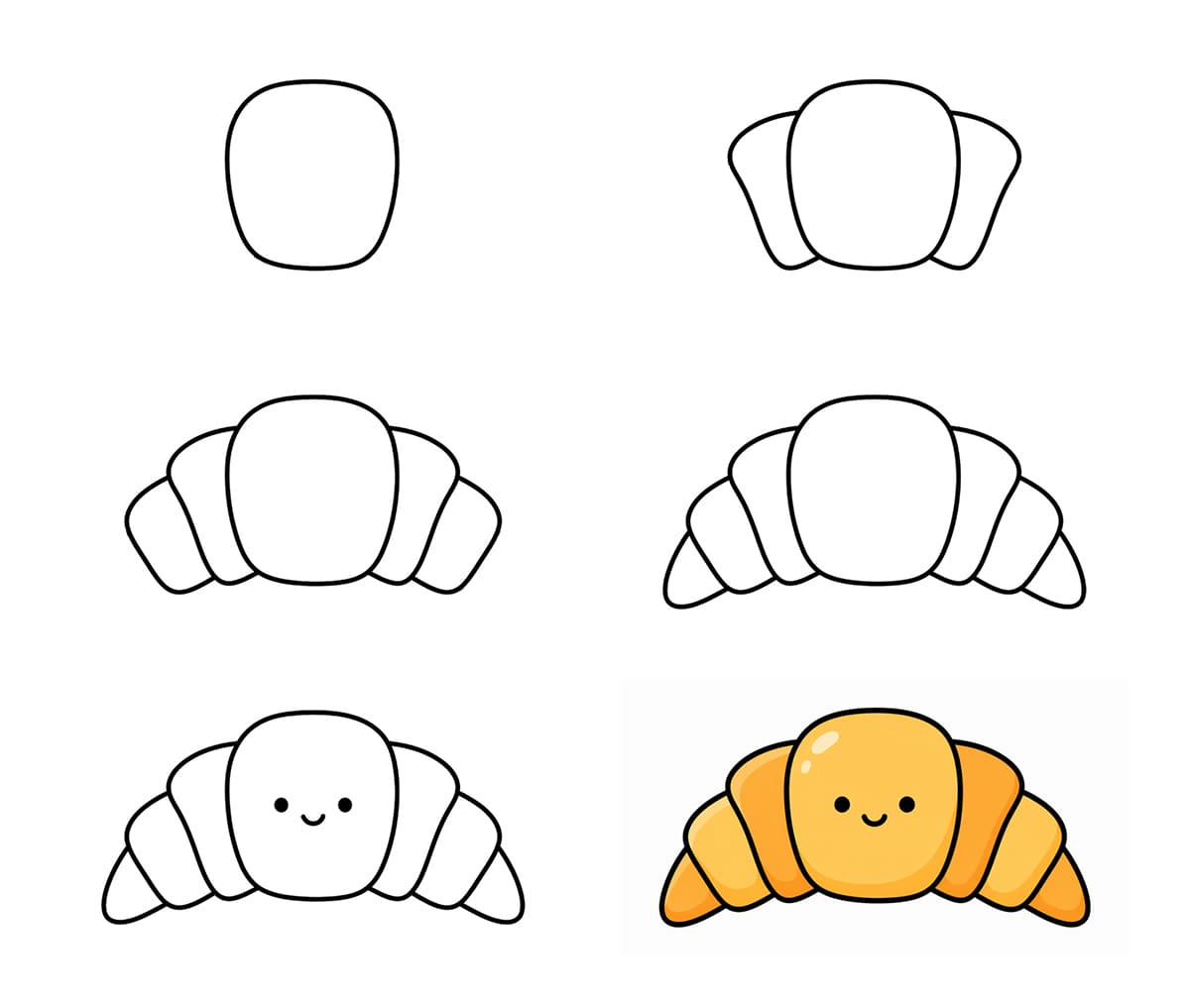 Easy Croissant Drawing Ideas