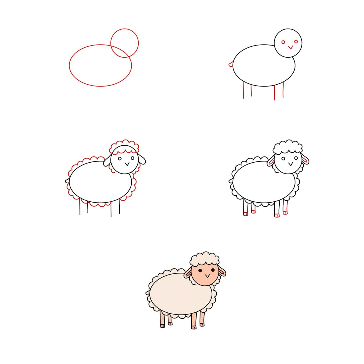 Easy Lamb Drawing Ideas
