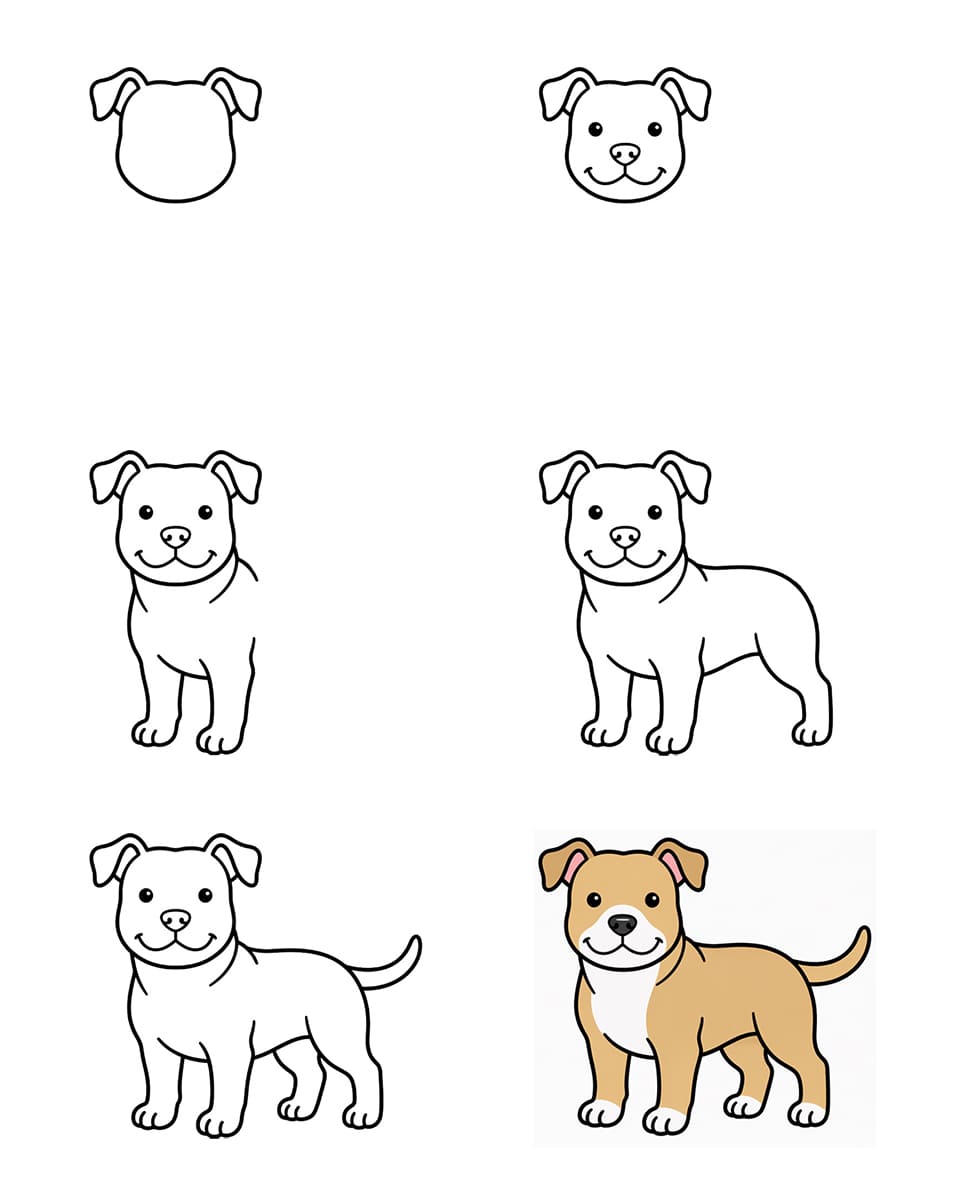 Easy Pitbull Drawing Ideas