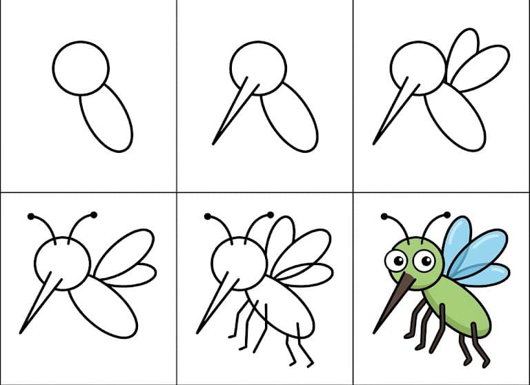 Easy mosquito Drawing Ideas