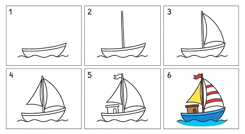 Easy sailboat Drawing Ideas