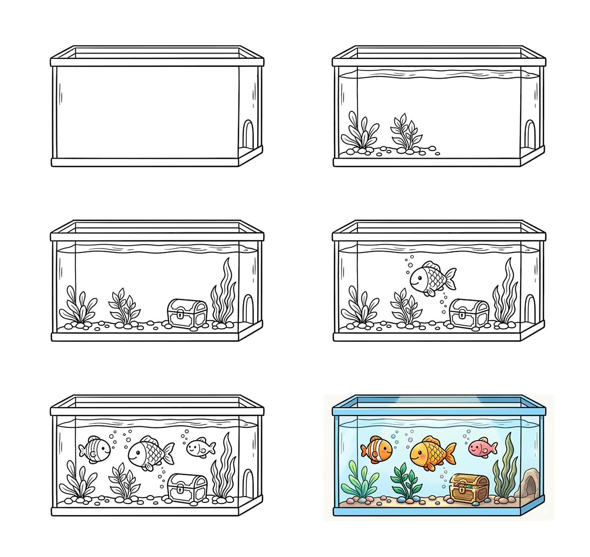 Fish in Aquarium Drawing Ideas