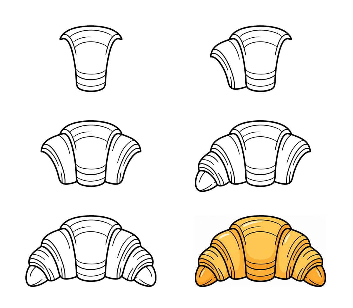 French Croissant Drawing Ideas