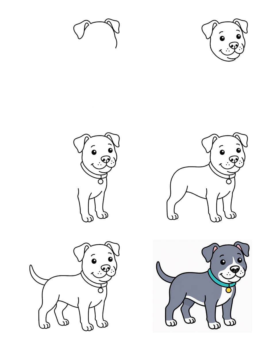 Friendly Pitbull Drawing Ideas